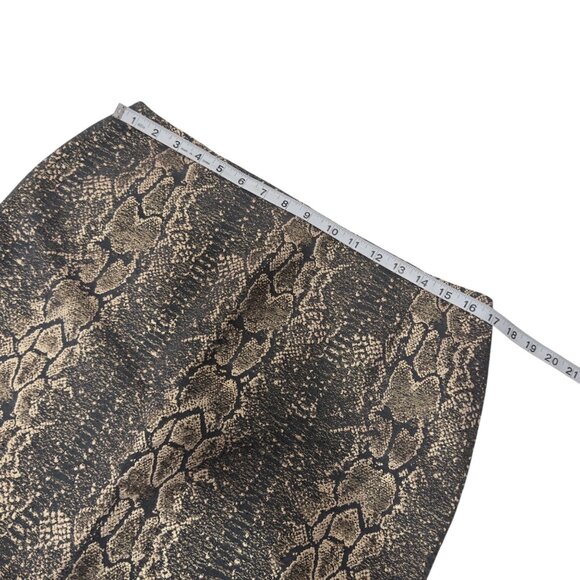 GIANNI BINI Snake Print Metallic Cotton-Blend Pencil Skirt Zip Closure Womens 12 - Picture 5 of 11